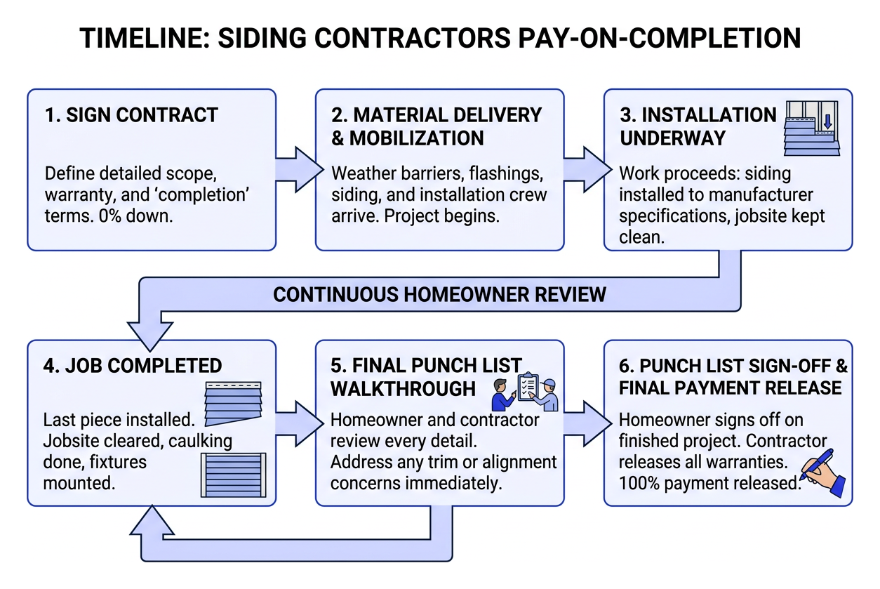 Timeline sequence from signing contract to final punch list sign off Timeline sequence from signing contract to final punch list sign off
