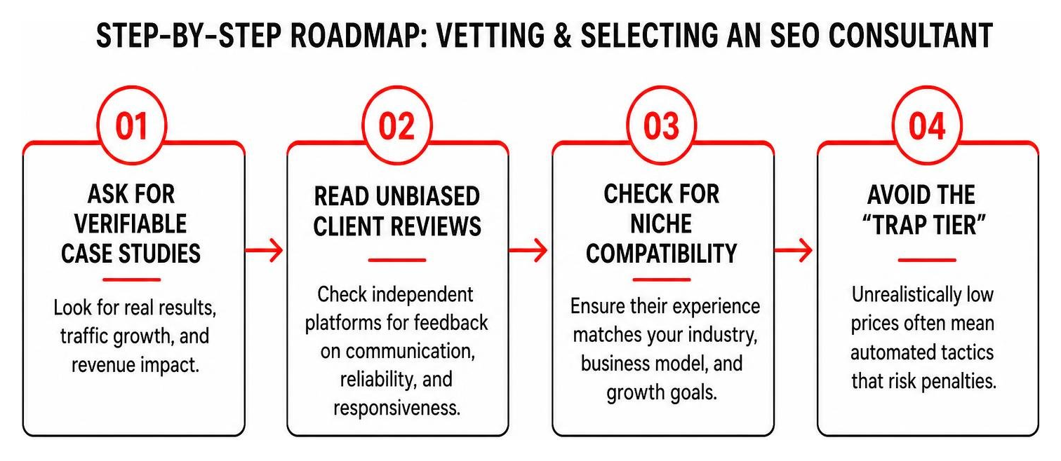 Step-by-step roadmap for vetting and selecting an SEO consultant