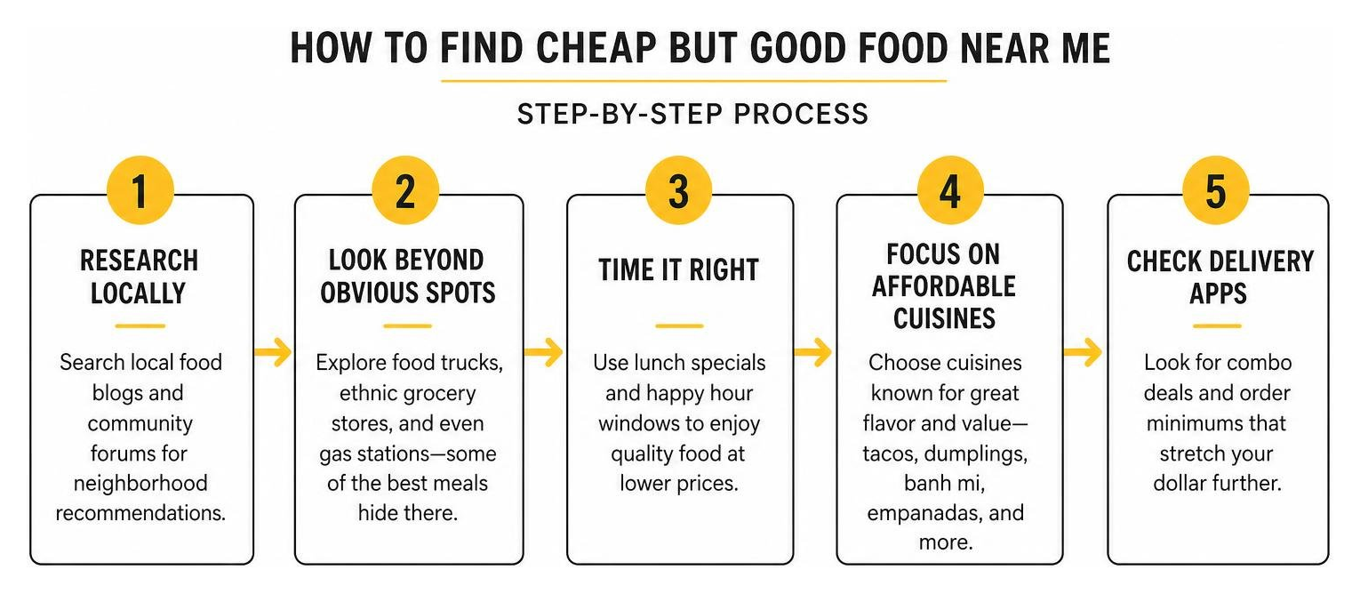 how to find cheap but good food near me step-by-step process how to find cheap but good food near me step-by-step process