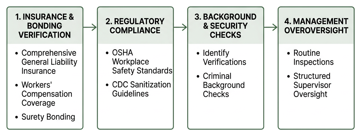 Diagram of the multi-step verification process for commercial cleaners Diagram of the multi-step verification process for commercial cleaners