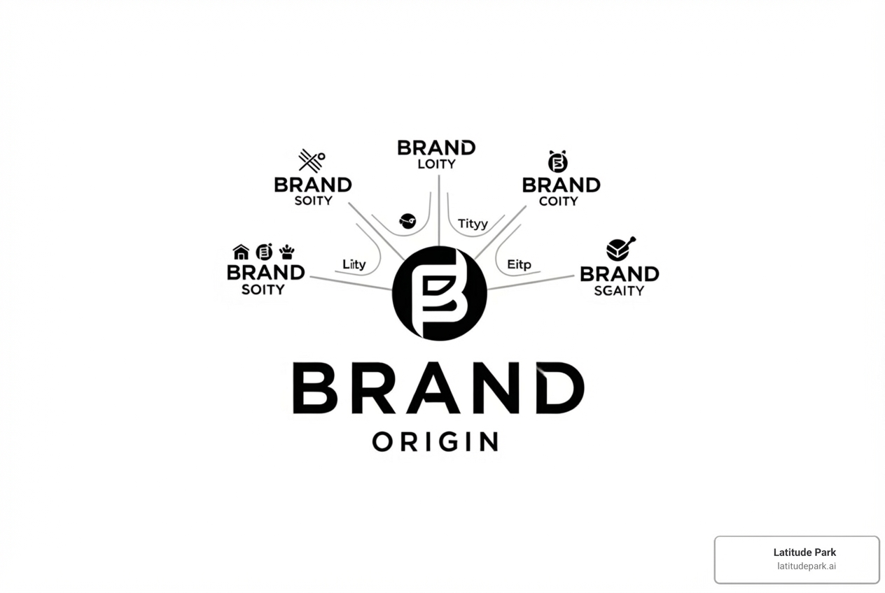 central brand logo connected to multiple smaller, localized logos - Franchise social media management