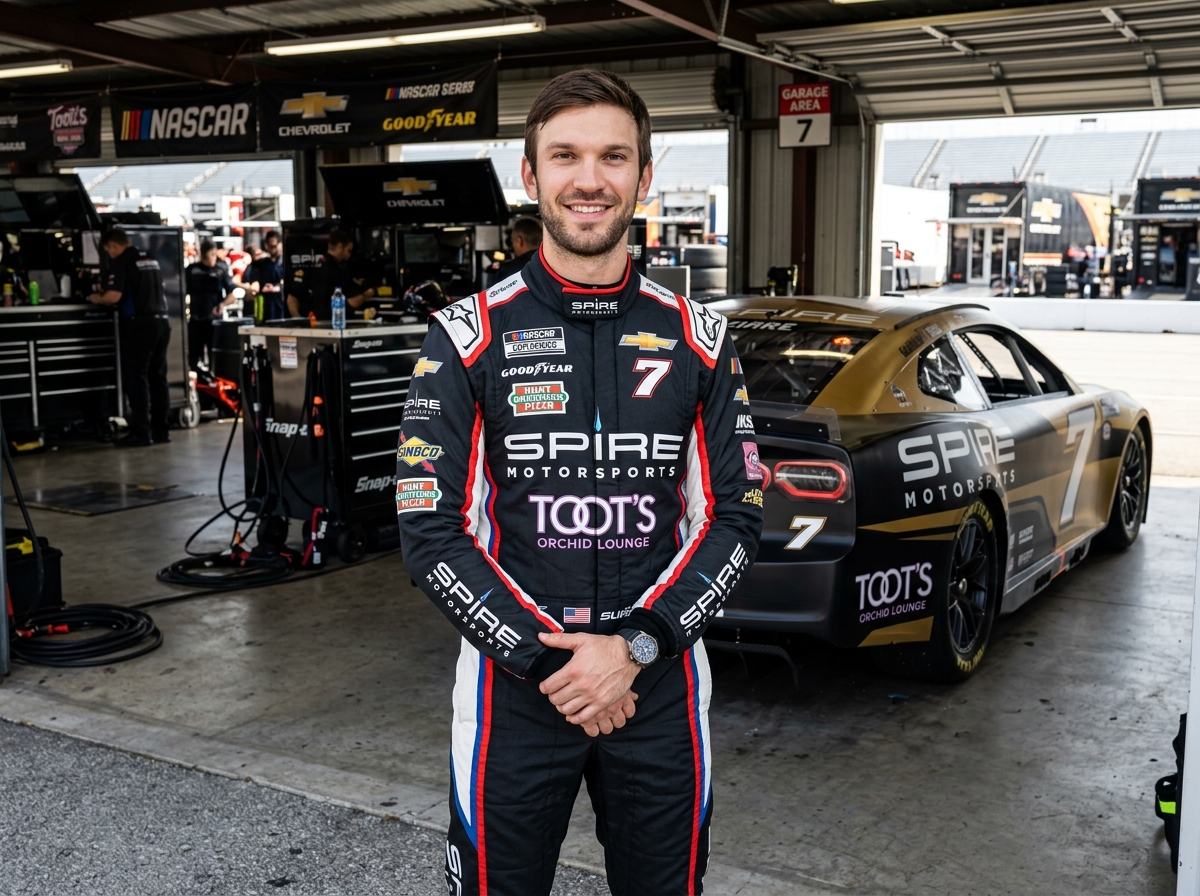 Daniel Suárez in his new Spire Motorsports gear - 2026 nascar cup drivers list Daniel Suárez in his new Spire Motorsports gear - 2026 nascar cup drivers list