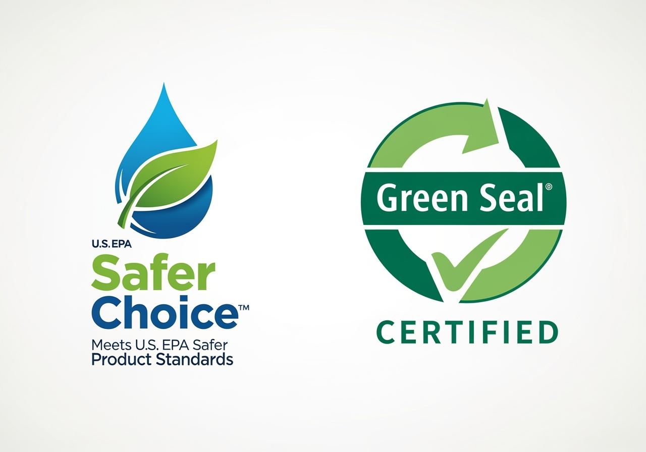 EPA Safer Choice and Green Seal logos - green cleaning services near me