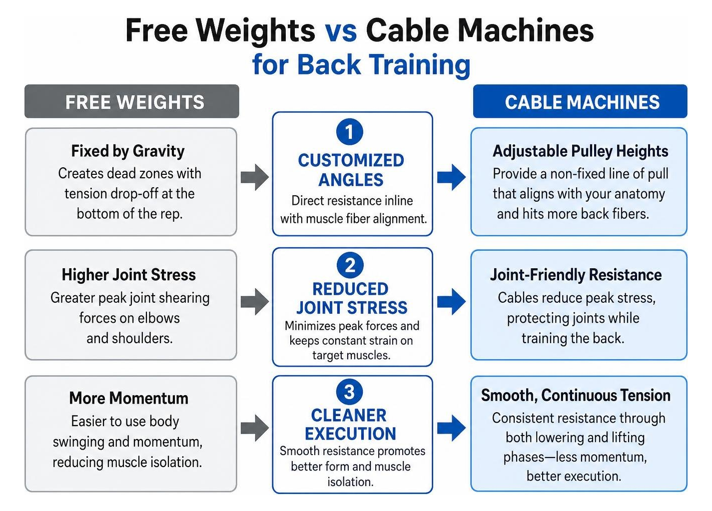 Free Weights vs Cable Machines for Back Training