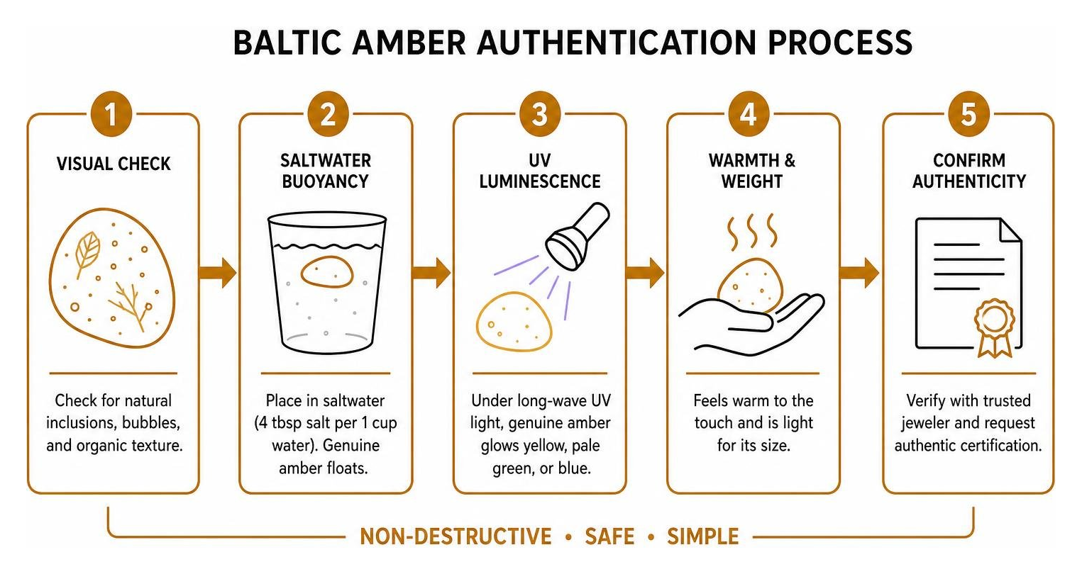 Baltic amber authentication process diagram