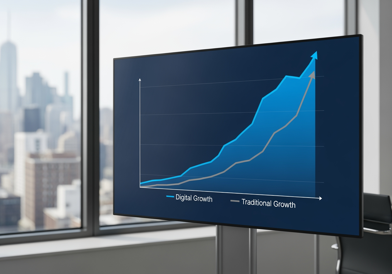 Digital vs traditional growth trajectories - B2B digital growth