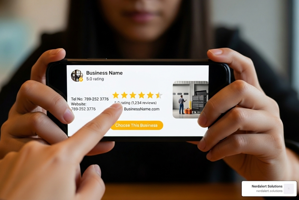 customer choosing business on phone based on 5-star rating - online reputation management companies