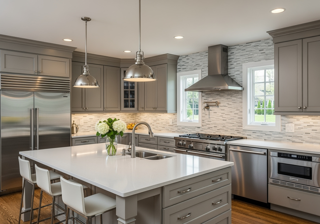 A beautifully renovated residential kitchen with modern amenities - architect near me residential