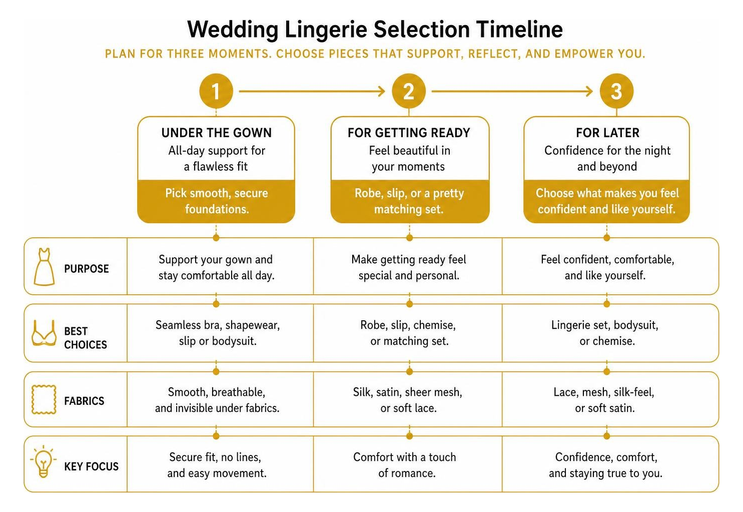 Wedding lingerie selection timeline and multi-piece breakdown