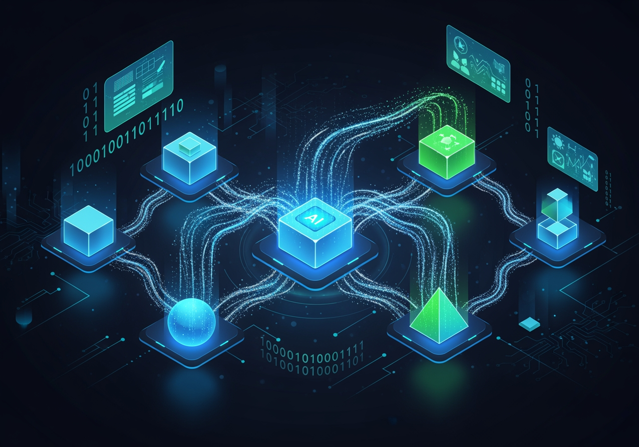 A flowchart showing an AI-powered workflow for lead nurturing and customer support - product marketing for technology companies