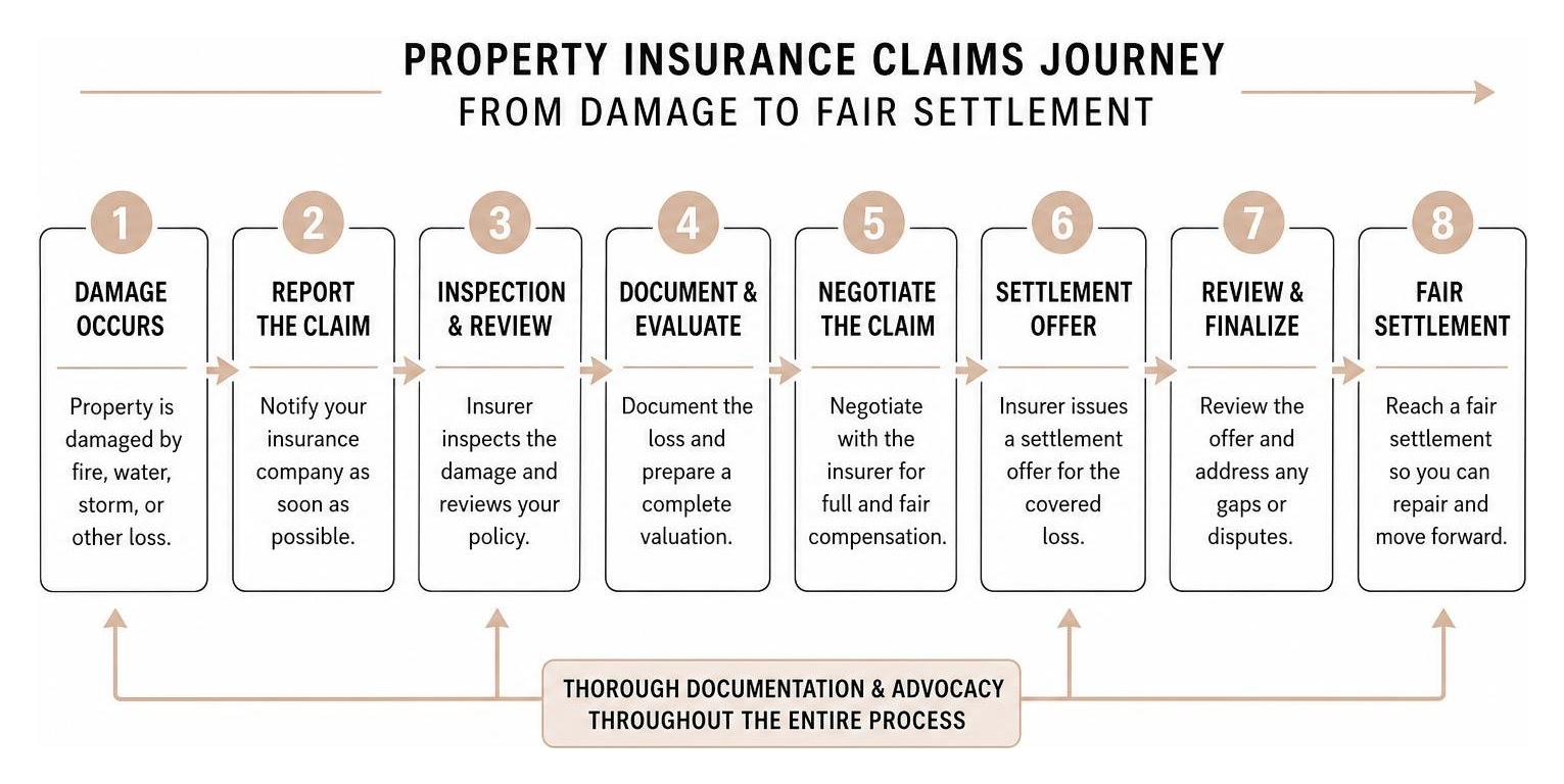 property insurance claims journey from damage to fair settlement infographic property insurance claims journey from damage to fair settlement infographic