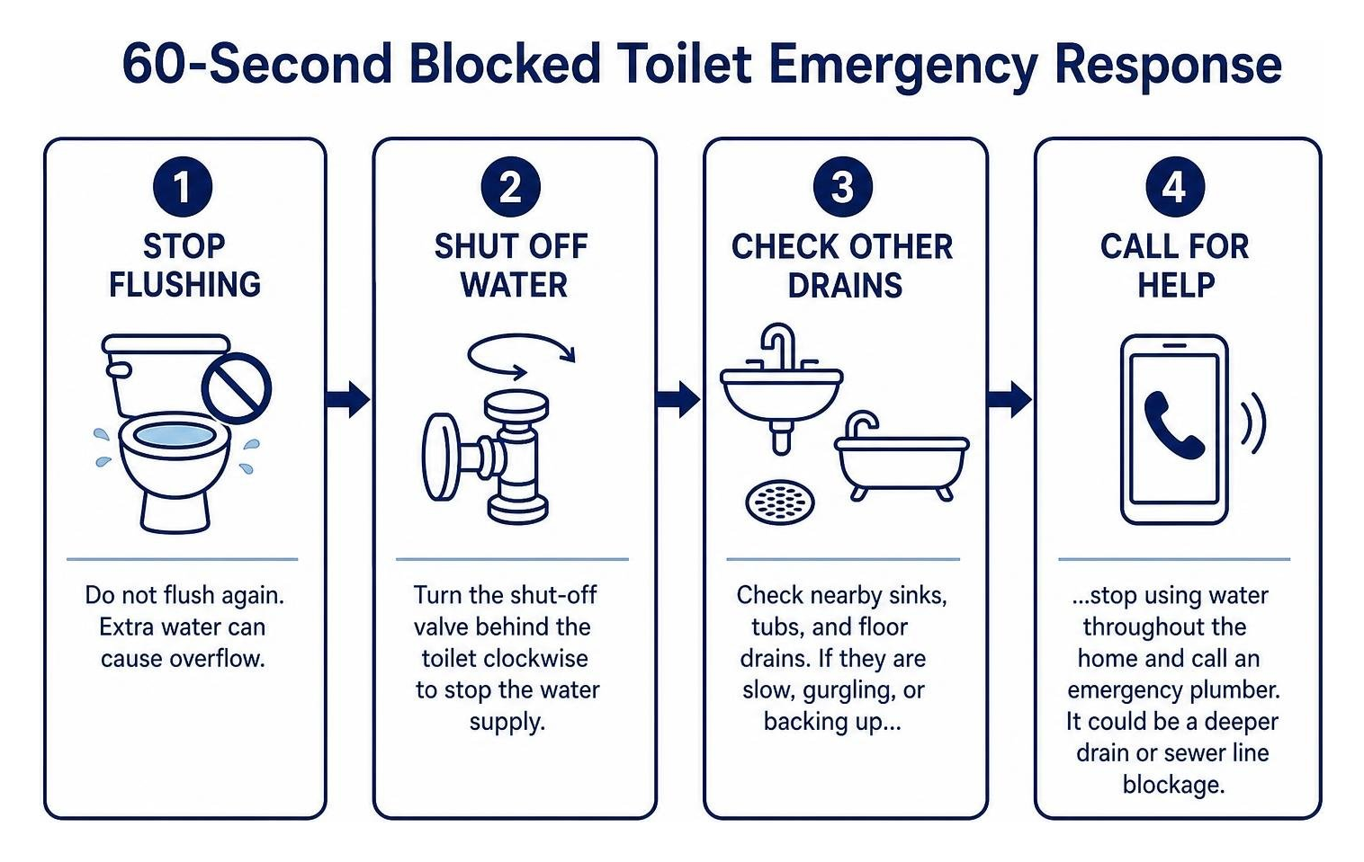 step by step emergency response sequence for stopping an overflowing toilet fixture step by step emergency response sequence for stopping an overflowing toilet fixture