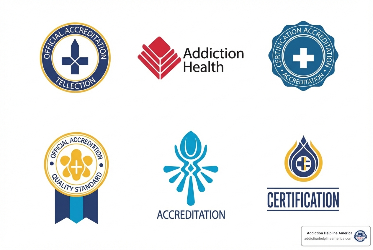 Official accreditation logos like The Joint Commission and CARF - rehab centers california