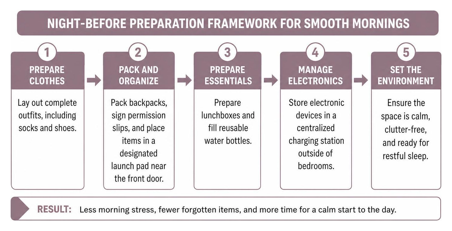 Night-before preparation framework for smooth mornings