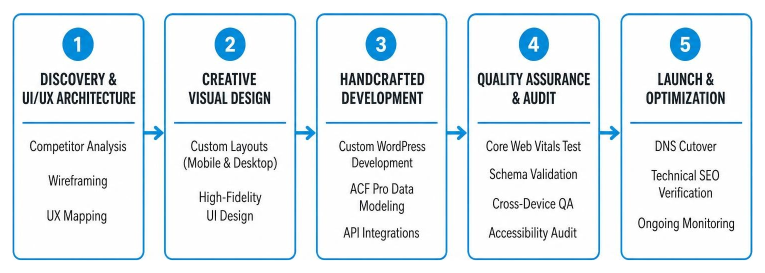 Step-by-step bespoke website design deployment process