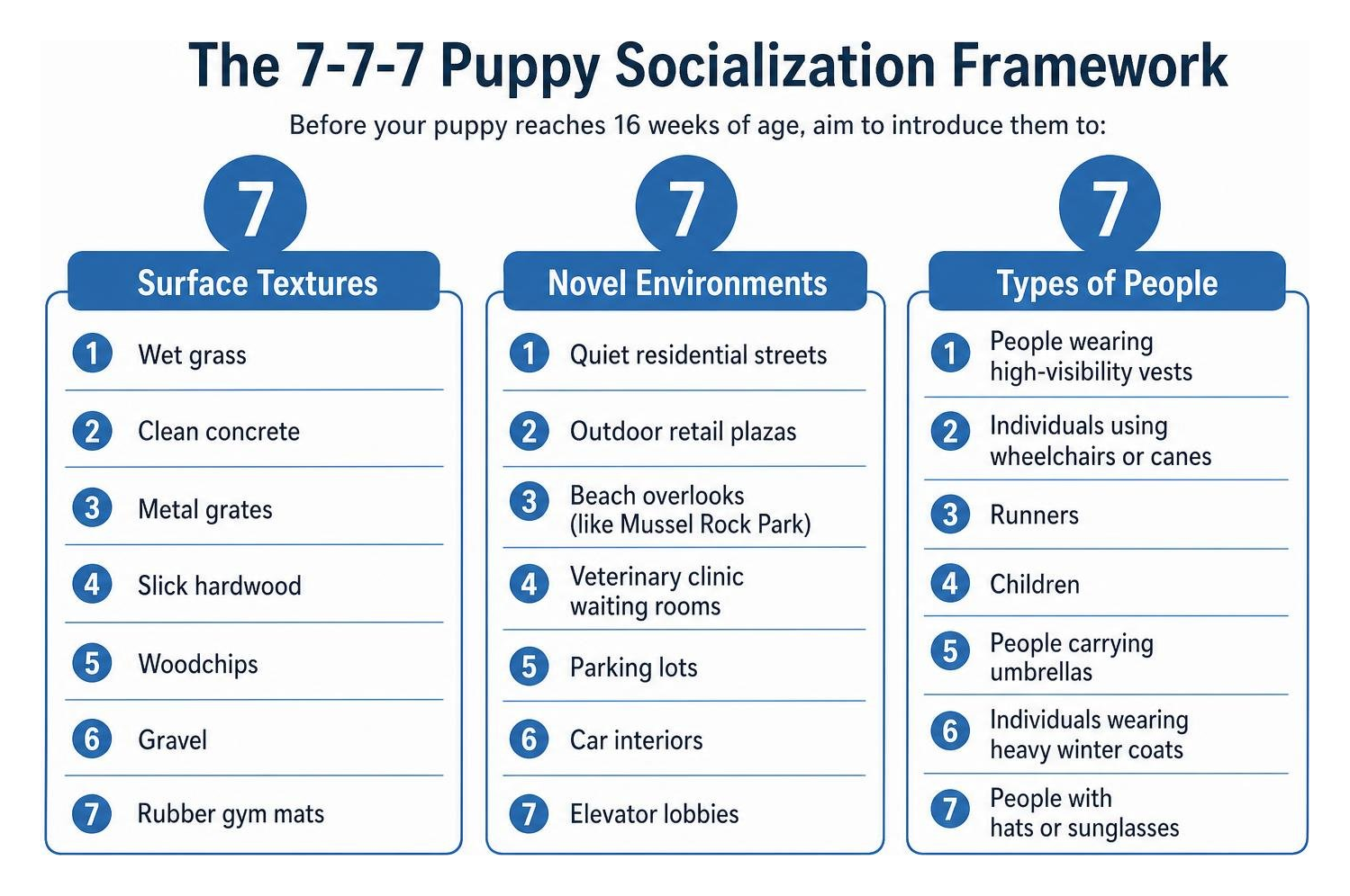 The 7-7-7 Puppy Socialization Framework The 7-7-7 Puppy Socialization Framework