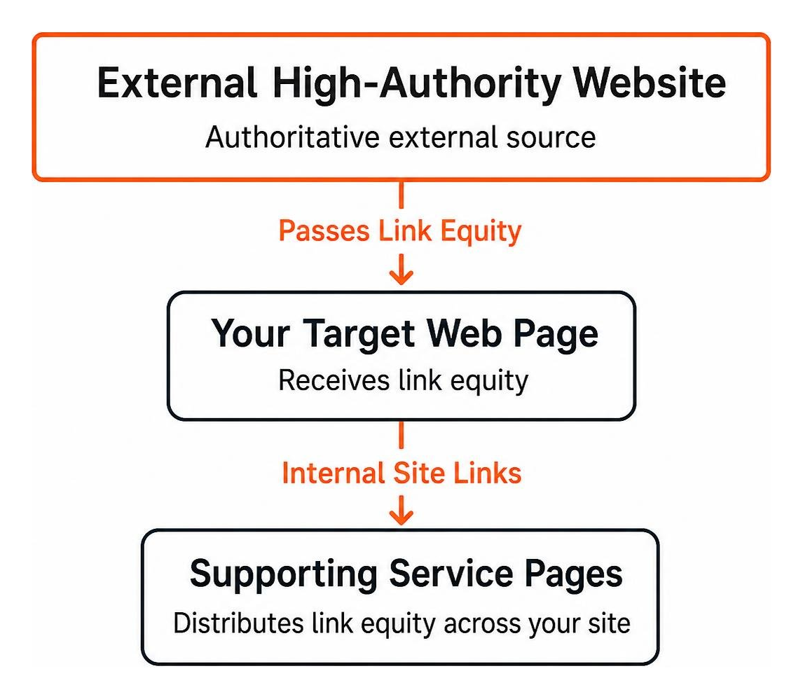 How link equity flows from external authority sources through your site architecture How link equity flows from external authority sources through your site architecture