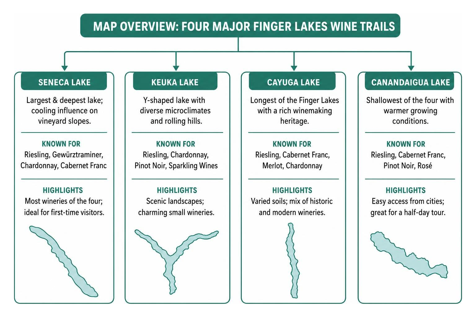 Map process overview of the four major Finger Lakes wine trails