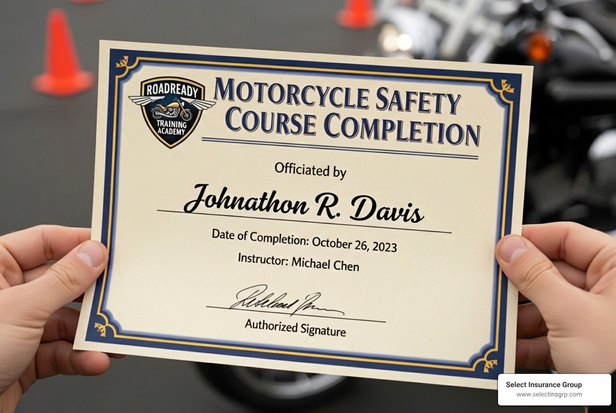 motorcycle safety course certificate - motorbike multi bike insurance