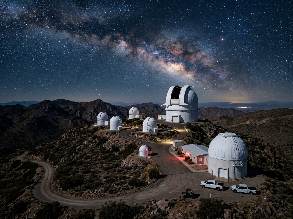 remote observatory facility in the desert - remote star photography setup remote observatory facility in the desert - remote star photography setup