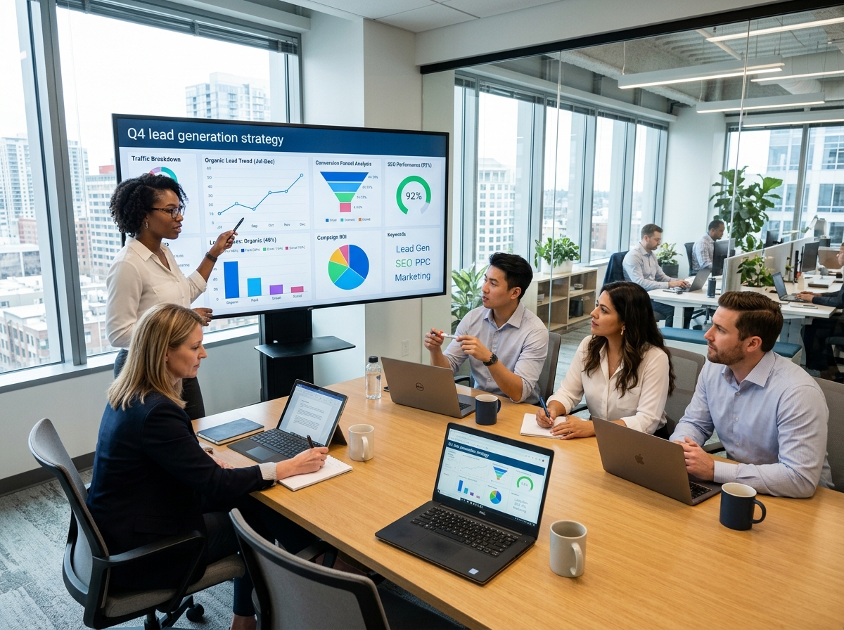 online lead generation company experts developing a digital marketing strategy - online lead generation company