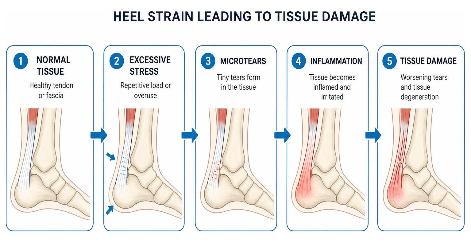 process of heel strain leading to tissue damage process of heel strain leading to tissue damage