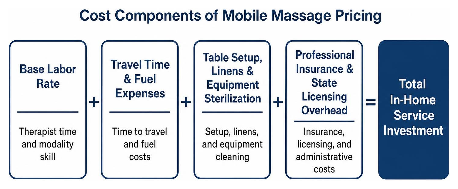 cost components diagram for mobile massage pricing