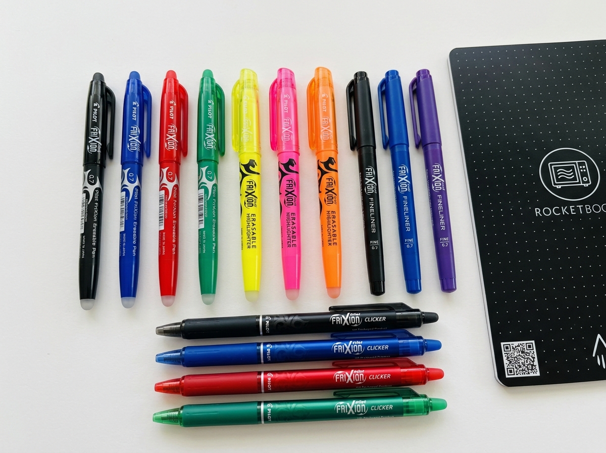 Pilot FriXion pens and highlighters required for Rocketbook Wave - rocketbook wave microwave erase