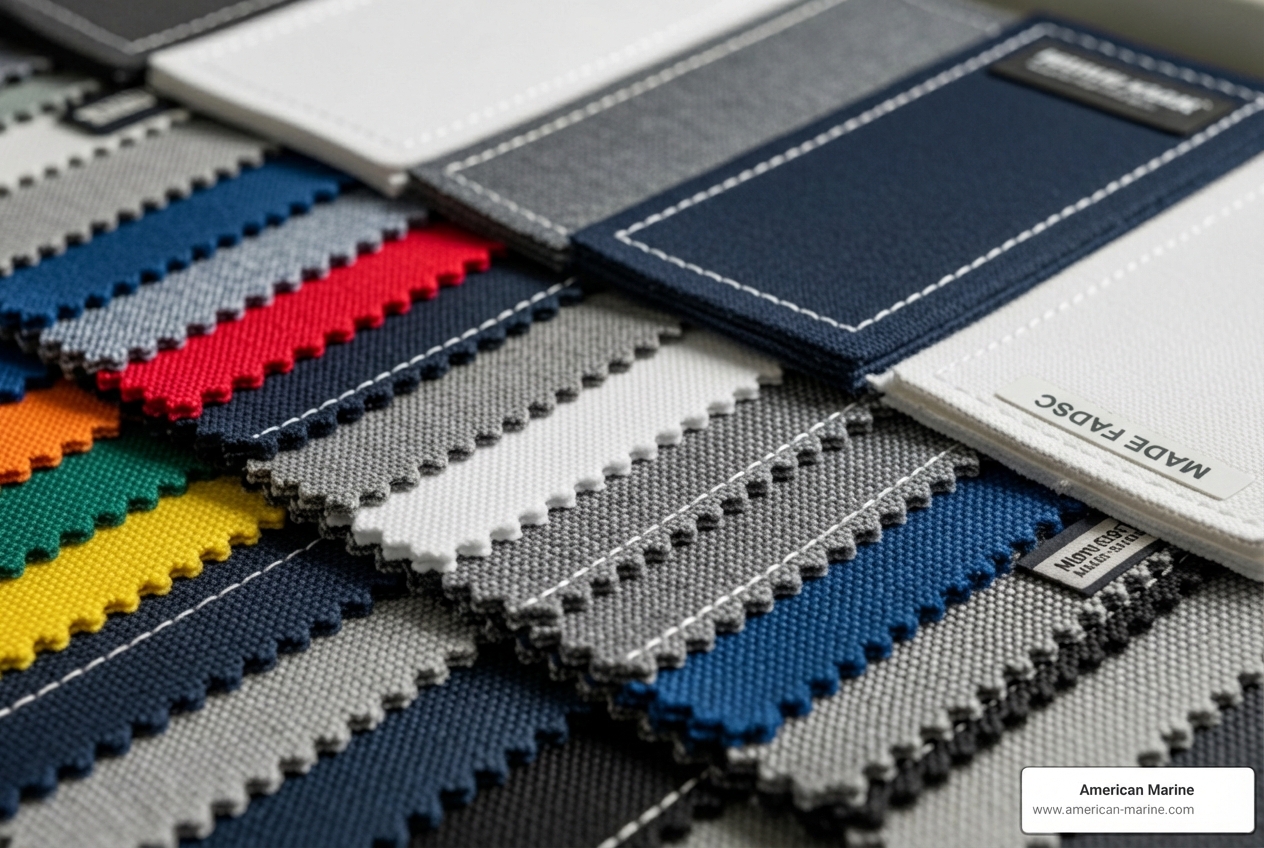 marine fabric swatches Sunbrella WeatherMAX - custom boat cover