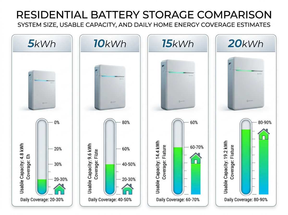 Comparing different residential battery storage sizes and capacities - 10kwh battery storage Comparing different residential battery storage sizes and capacities - 10kwh battery storage