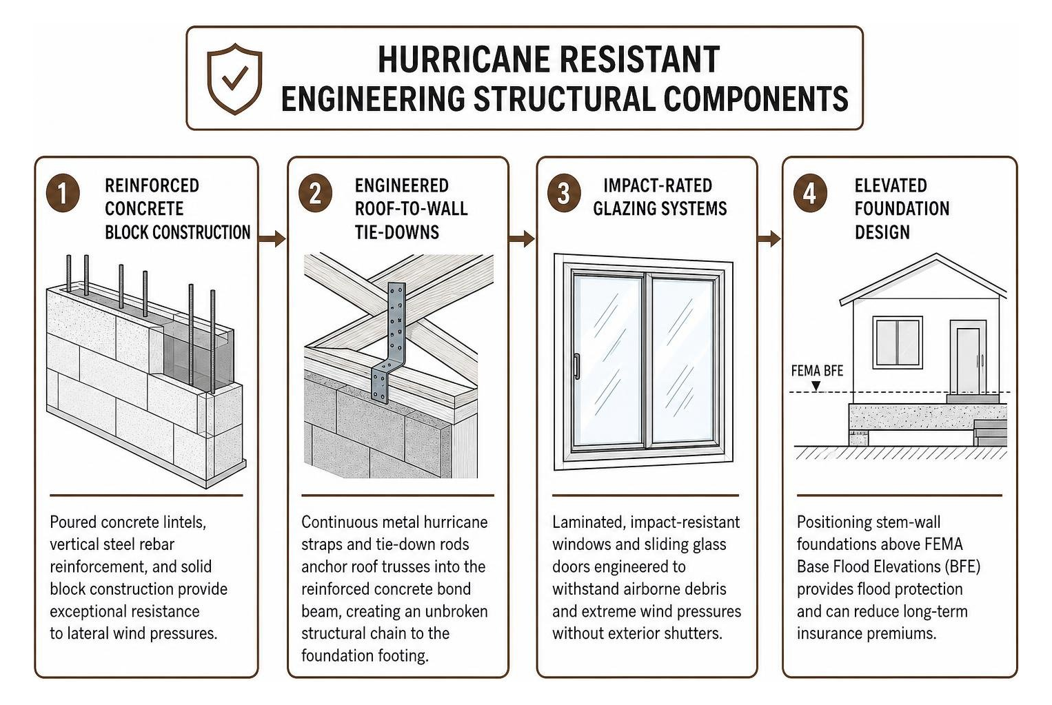 Hurricane resistant engineering structural components Hurricane resistant engineering structural components