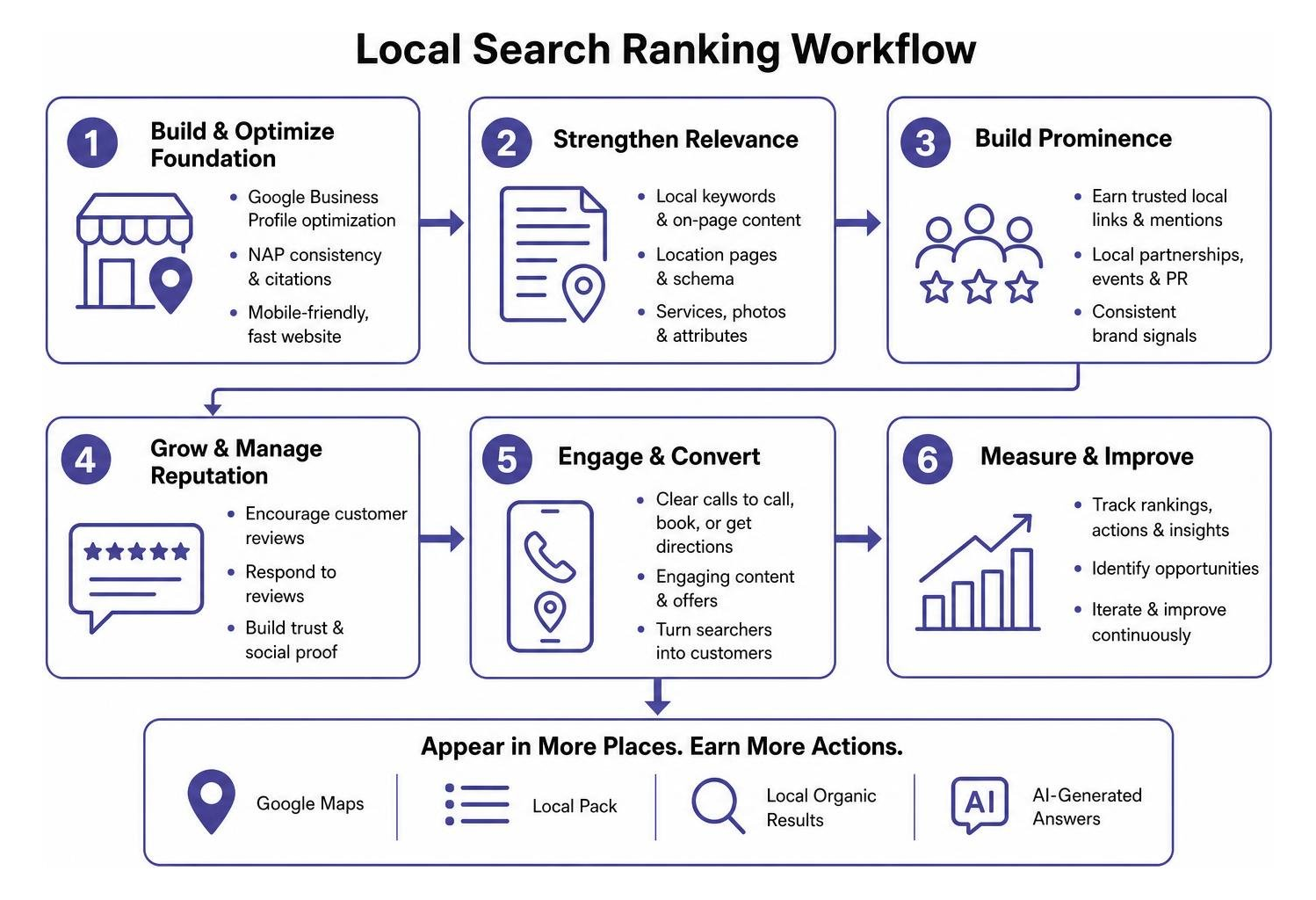Local search ranking workflow diagram