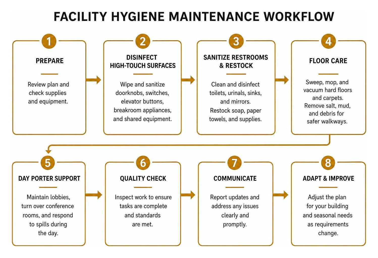 Facility hygiene maintenance workflow Facility hygiene maintenance workflow