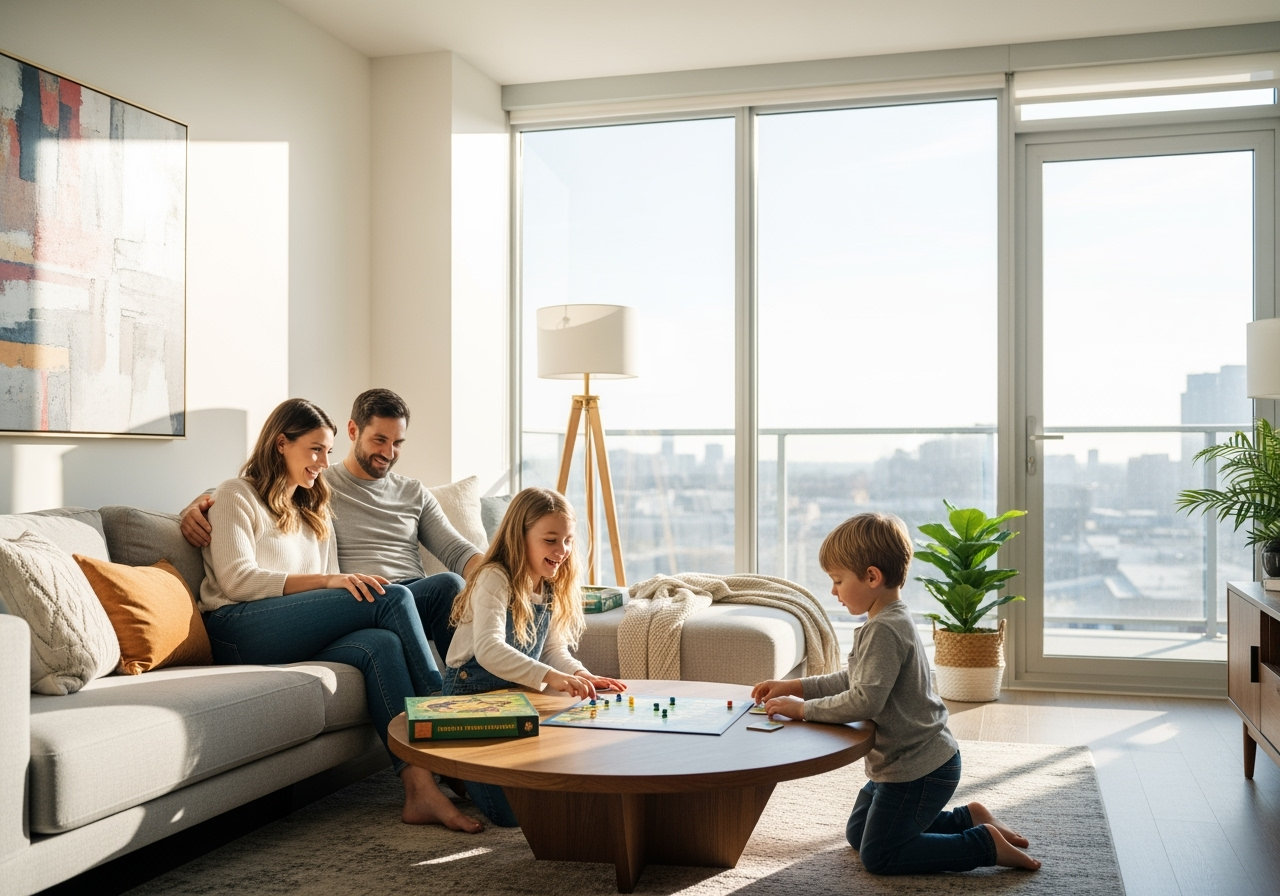 a family enjoying a spacious apartment rental - Travel Accommodation Types