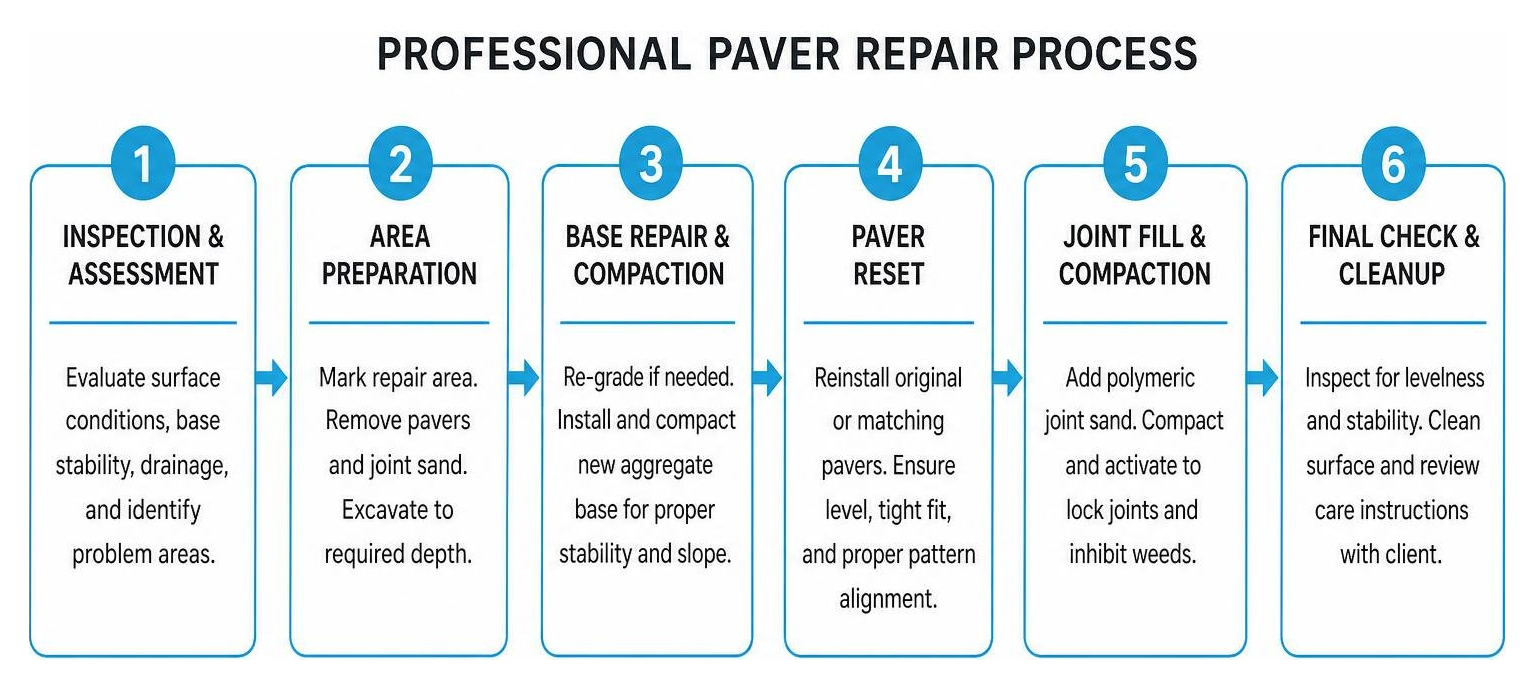 professional paver repair process flow