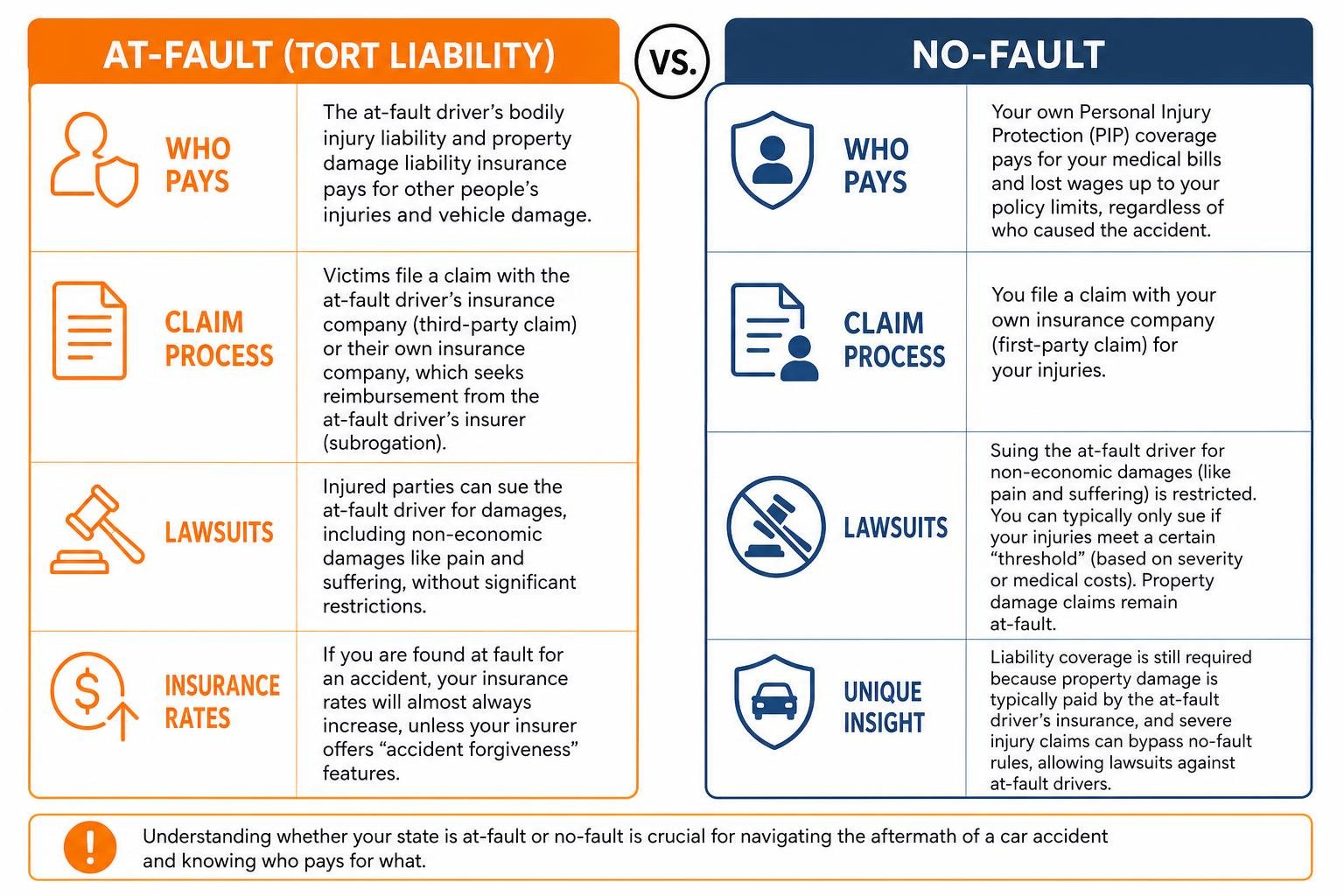 comparing at-fault and no-fault insurance structures