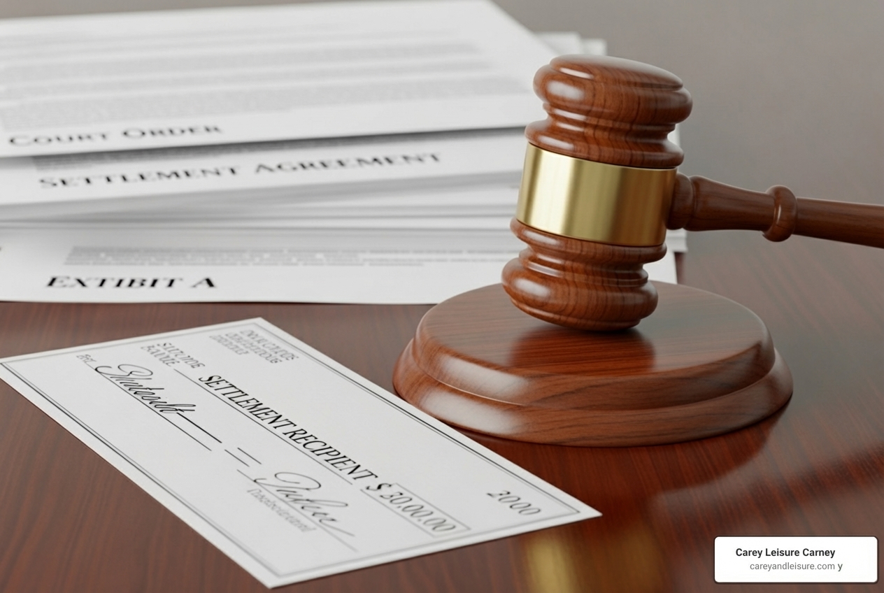 gavel and a check, symbolizing lawsuit vs. settlement - Uber accident lawsuit