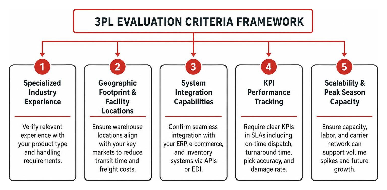 3PL evaluation criteria framework diagram 3PL evaluation criteria framework diagram