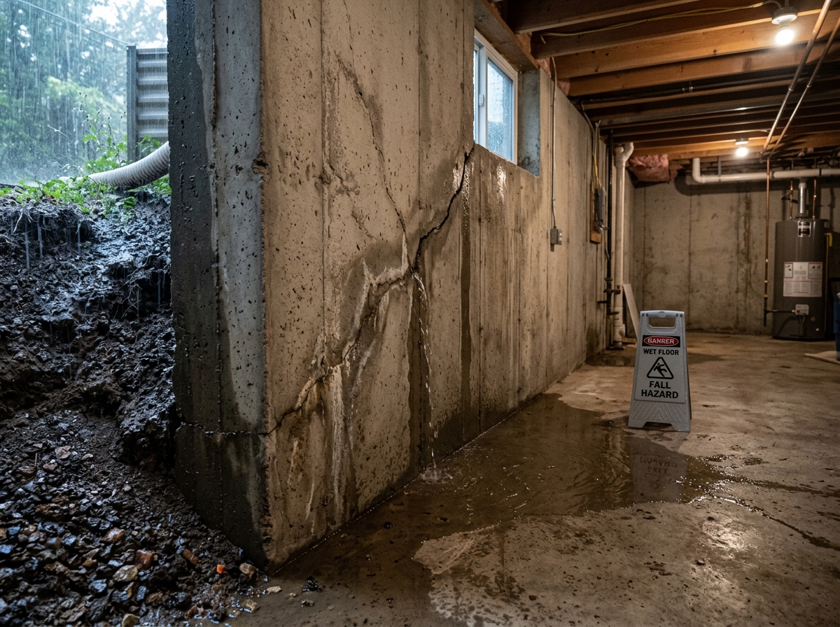 hydrostatic pressure affecting a foundation - repair concrete basement floor