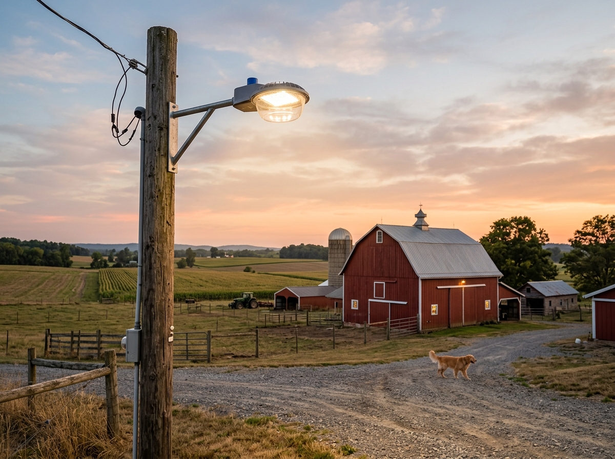 pole-mounted LED barn light - energy saving barn lights