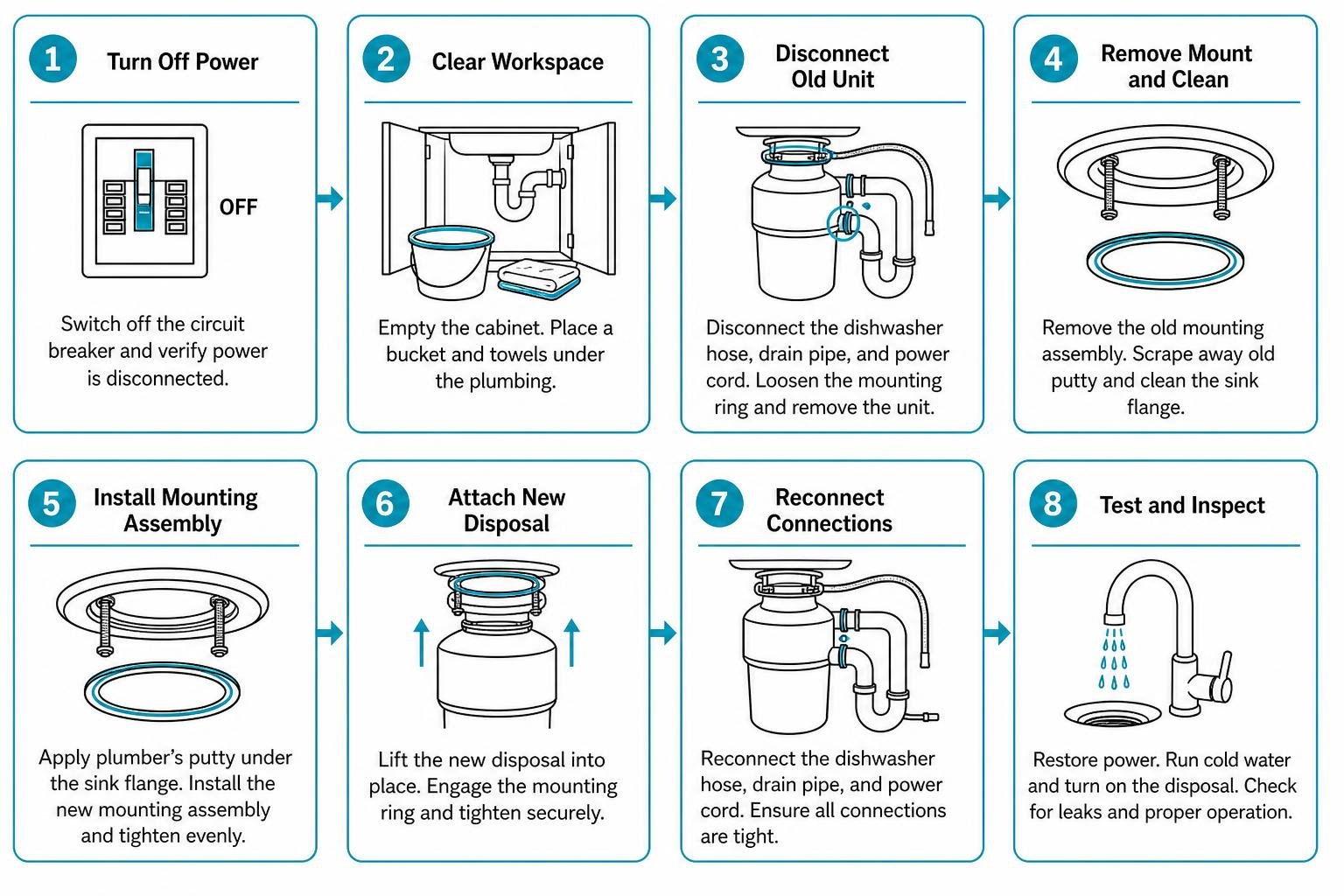 Step-by-step garbage disposal replacement process