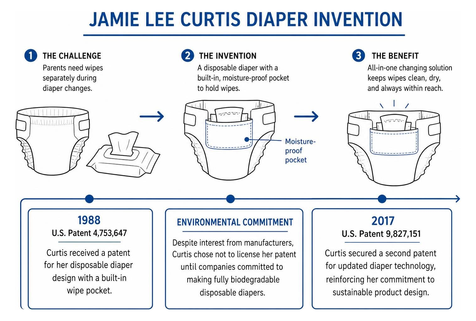 Jamie Lee Curtis Diaper Invention Patent Diagram Jamie Lee Curtis Diaper Invention Patent Diagram