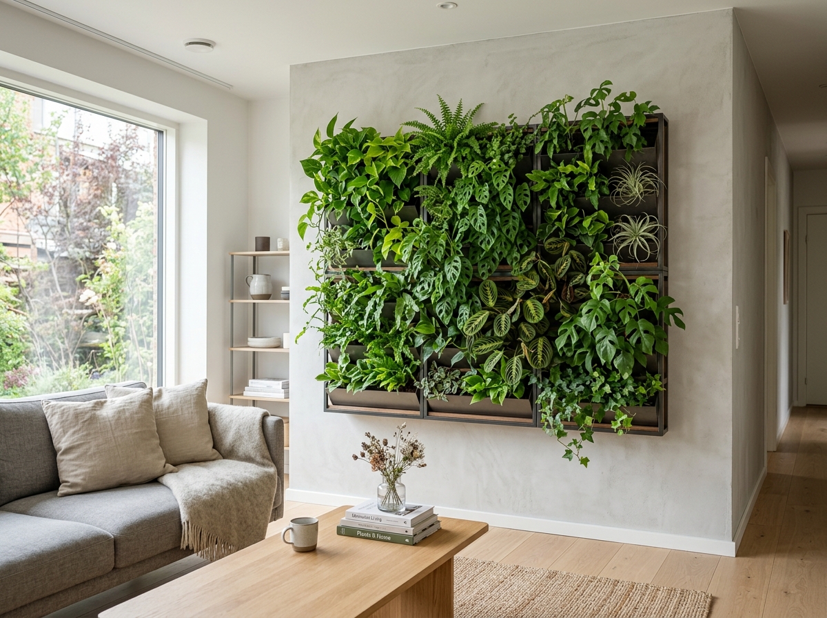 modern living frame system installed in a minimalist living room - diy green wall modern living frame system installed in a minimalist living room - diy green wall