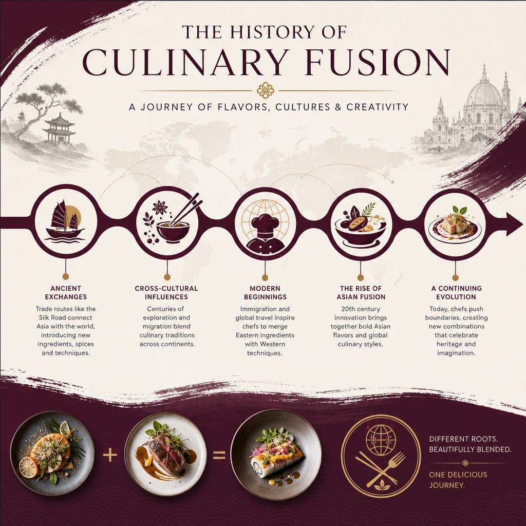 infographic explaining the history of culinary fusion infographic