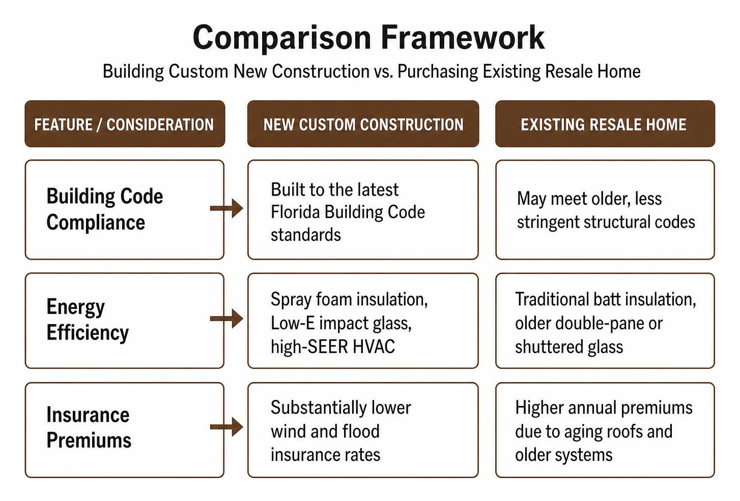 Comparison framework: Building custom new construction vs purchasing existing resale home Comparison framework: Building custom new construction vs purchasing existing resale home