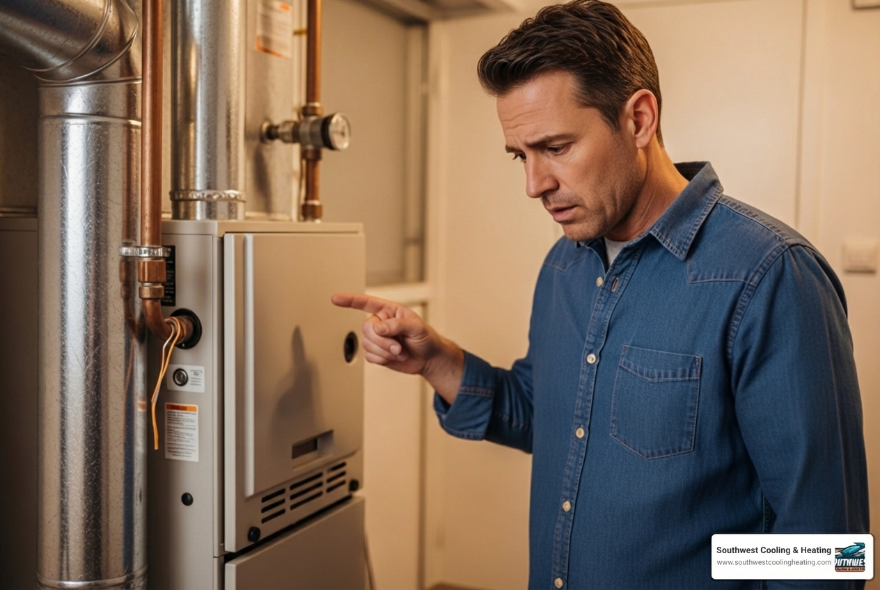 An infographic explaining the top 5 warning signs that your furnace needs immediate repair, including strange noises, inconsistent heating, rising energy bills, frequent cycling, and unusual smells - best furnace repair in santa clara, ut An infographic explaining the top 5 warning signs that your furnace needs immediate repair, including strange noises, inconsistent heating, rising energy bills, frequent cycling, and unusual smells - best furnace repair in santa clara, ut