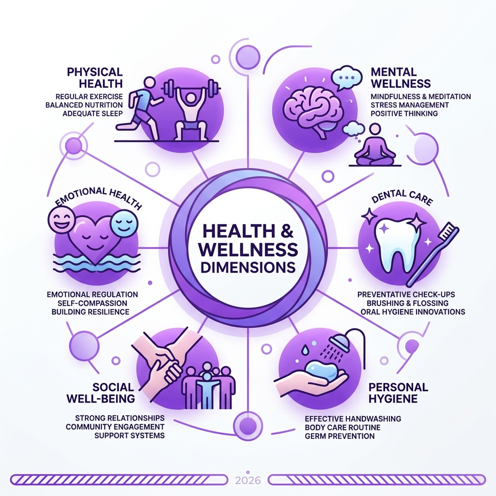 Health and Wellness Dimensions Infographic - health and wellness infographic 