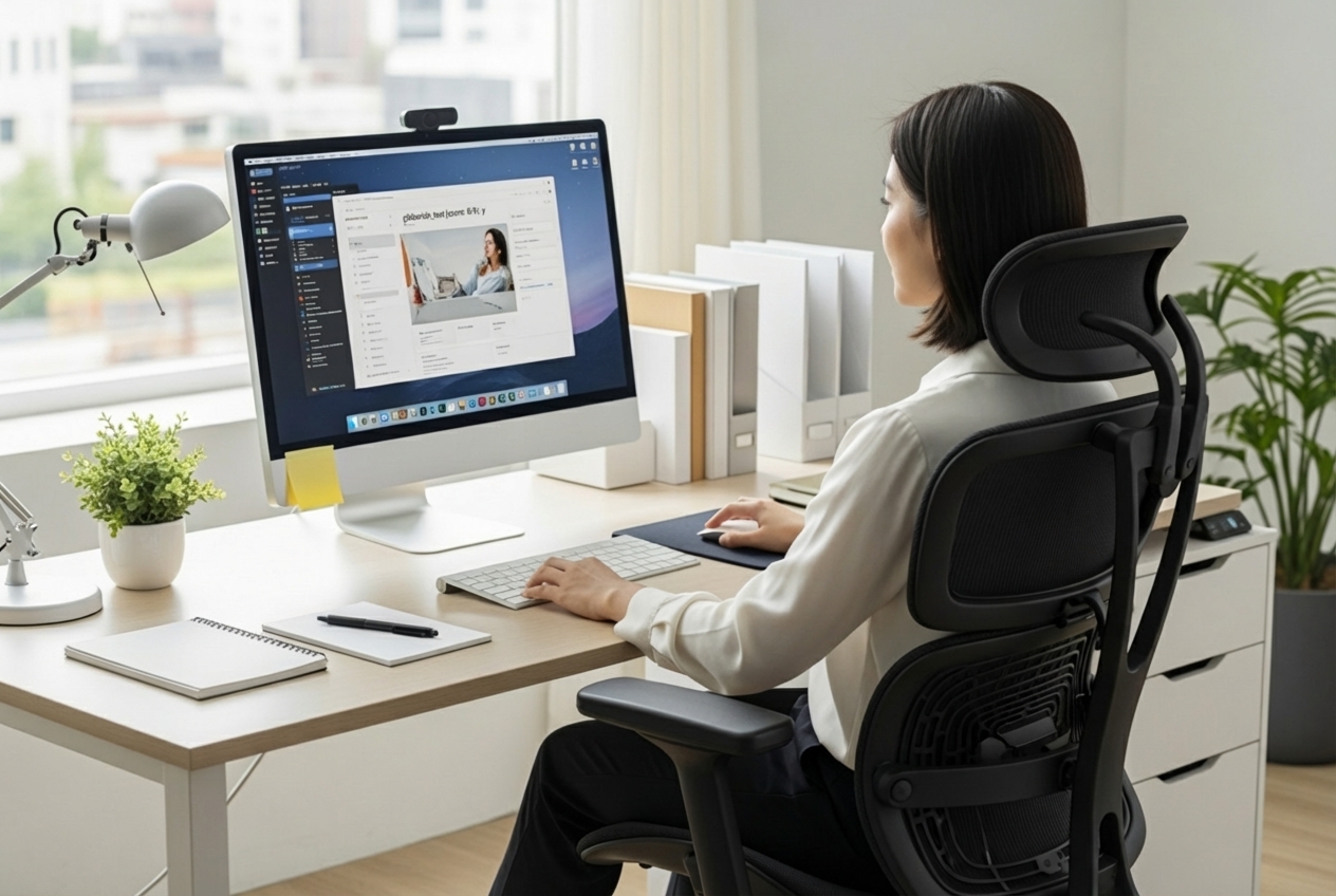 ergonomic office setup - neck pain relief