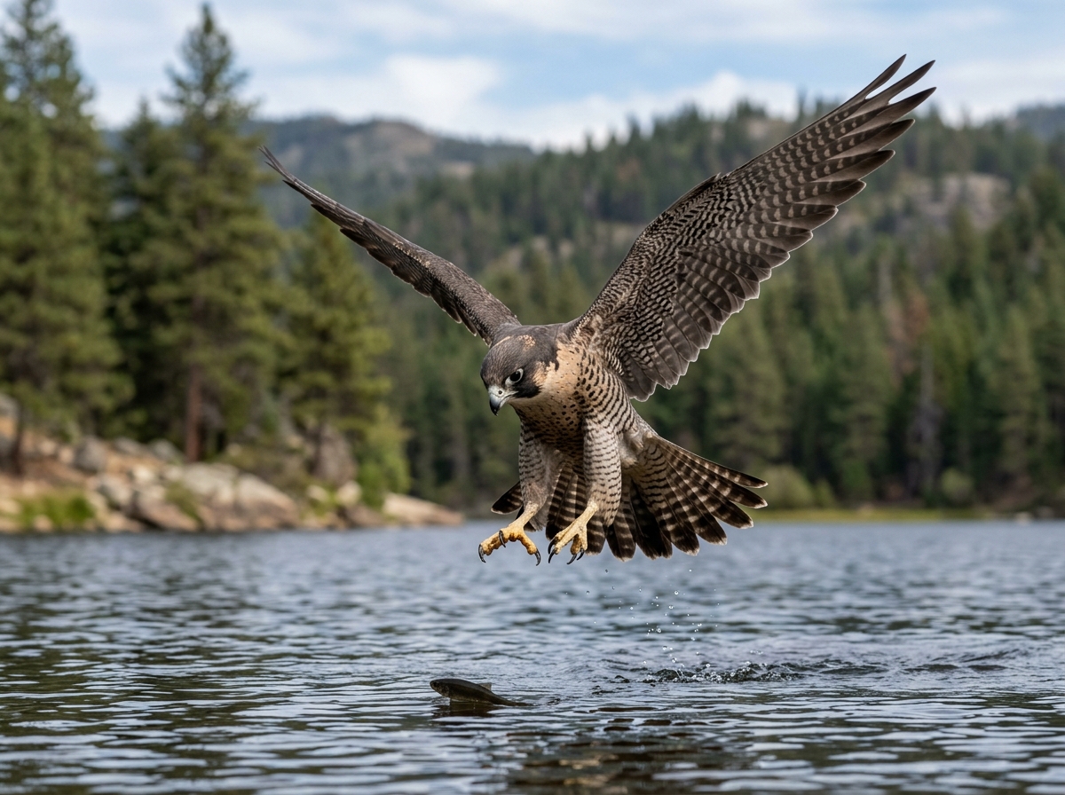 Hawk in mid-strike with perfect manual exposure - manual mode bird photography
