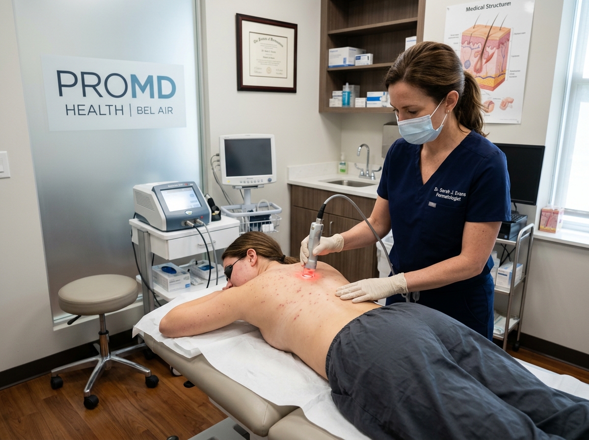 Professional back skin treatment for truncal acne at ProMD Health Bel Air - prmd health aesthetic solution